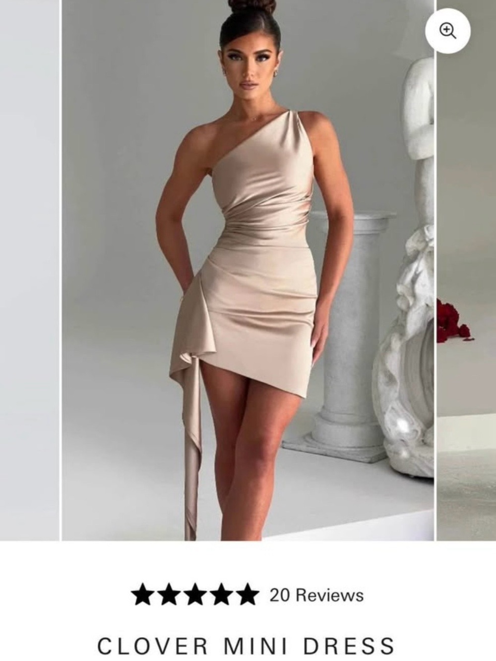 One-Shoulder Mini Dress/  Champagne size 6 NWOT